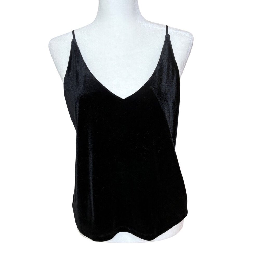 Banana Republic Black Velvet Camisole Small Adjustable Whimsigoth Dark Fairy